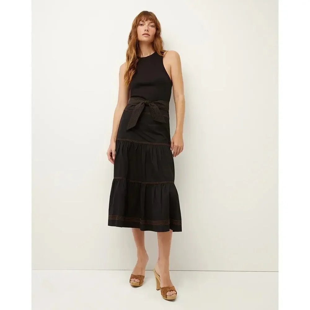 Veronica Beard Austyn Belted Midi Dress Sz XL NWT $428 Tank Dress Summer